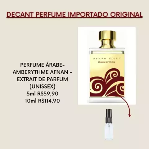 DECANT PERFUME ÁRABE- AMBERYTHME AFNAN - EXTRAIT DE PARFUM (UNISSEX)
