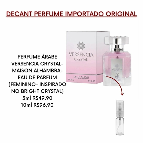 DECANT PERFUME FEMININO- PERFUME ÁRABE VERSENCIA CRYSTAL- MAISON ALHAMBRA- EAU DE PARFUM ( INSPIRADO NO BRIGHT CRYSTAL)
