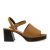 Sandália Salto Bloco Couro Caramelo Rebeca Werner - comprar online