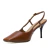 Slingback Couro Marrom Caramelo Natália Werner