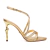 Sandália Salto Alto Couro Dourado Mavani Werner