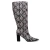 Bota Cano Alto Couro Animal Print Cinza Mabel Werner - comprar online