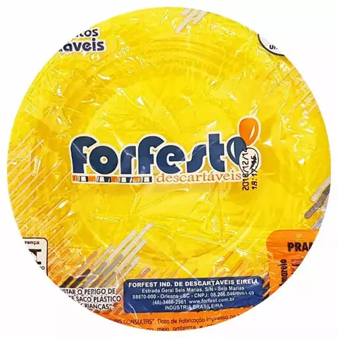PRATO FORFEST AMARELO 15CM C/10 - comprar online