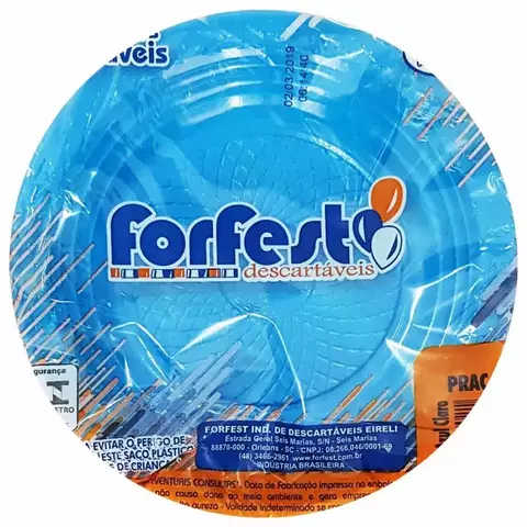 PRATO FORFEST AZUL CLARO 15CM C/10 - comprar online