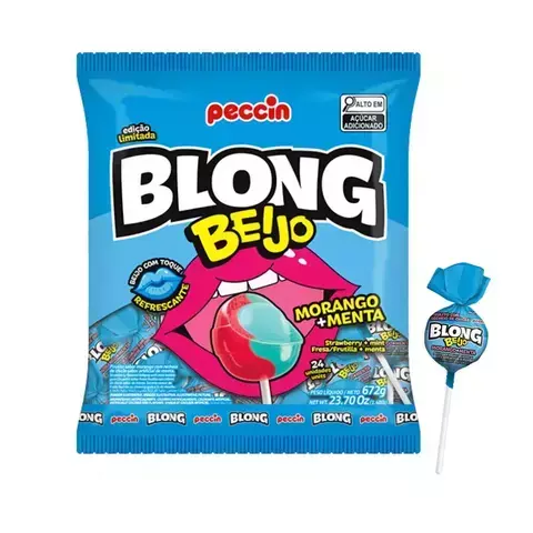 PIRULITO BLONG BEIJO MORANGO+MENTA C/24 - comprar online