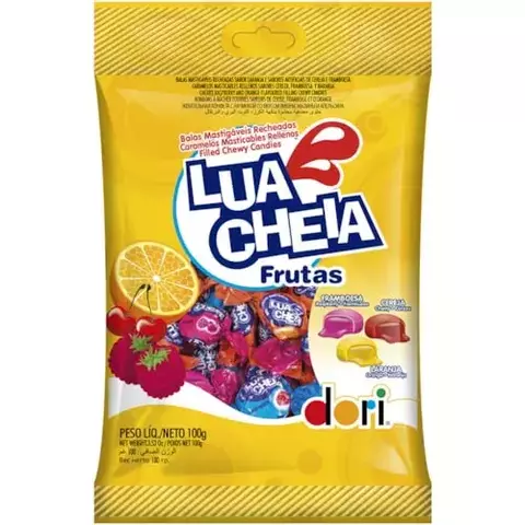 BALA LUA CHEIA DORI FRUTAS 100GR