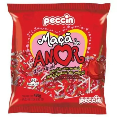 PIRULITO MAÇÃ DO AMOR PECCIN C/24