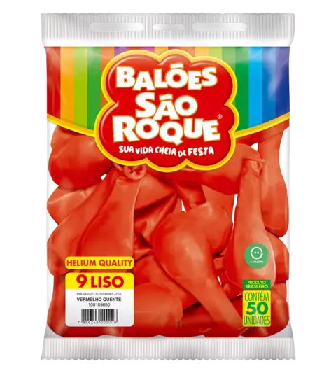 BALÃO SÃO ROQUE VERMELHO QUENTE 9 C/50