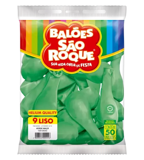 BALÃO SÃO ROQUE VERDE MAÇA 9 C/50