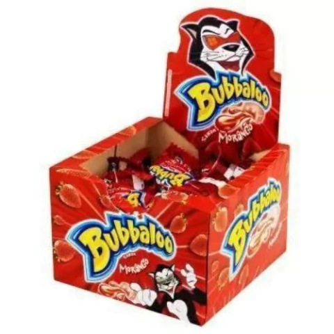 CHICLETE MORANGO BUBBALOO CAIXA 300G 60 UNIDADES