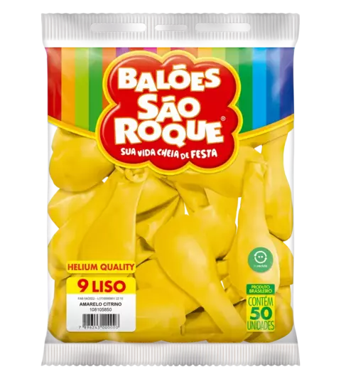 BALÃO SÃO ROQUE AMARELO CITRINO 9 C/50
