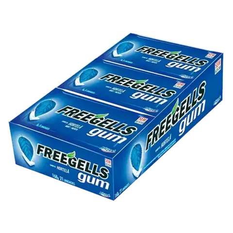 CHICLE FREEGELLS GUM HORTELÃ C/15