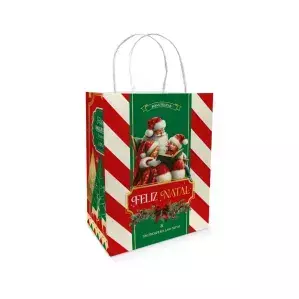 SACOLA ALÇA PAPEL M NATAL LUZ 1 EMPORIO BOX - comprar online
