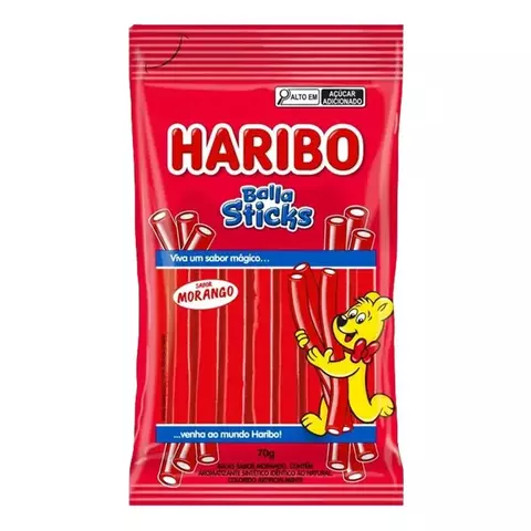BALLA STICKS MORANGO HARIBO 70G