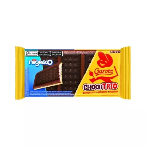 BARRA GAROTO NEGRESCO CHOCOTRIO 90GR - comprar online