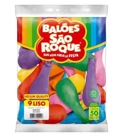 BALÃO SÃO ROQUE SORTIDO 9 C/50