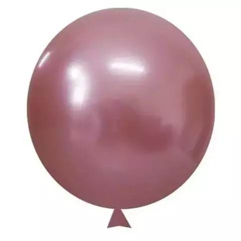 BALÃO CROMADO ROSA 9 FESTBALL C/25