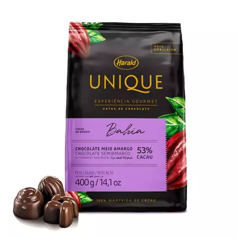 CHOCOLATE MEIO AMARGO 53% HARALD UNIQUE BAHIA