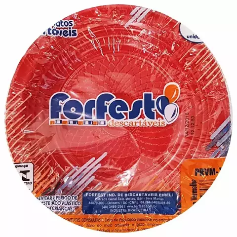 PRATO FORFEST VERMELHO 15CM C/10 - comprar online