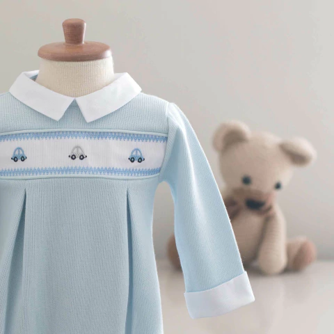 Macacão Carrinho Azul - Tricotil