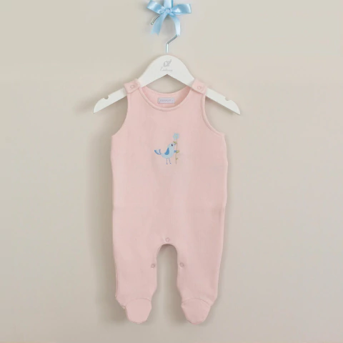 Jardineira Infantil Rosa Passarinho