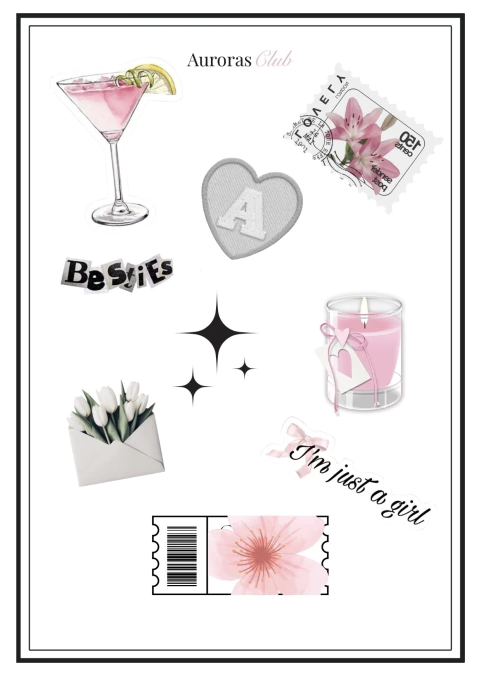 Cartela de Adesivos Aurora - comprar online