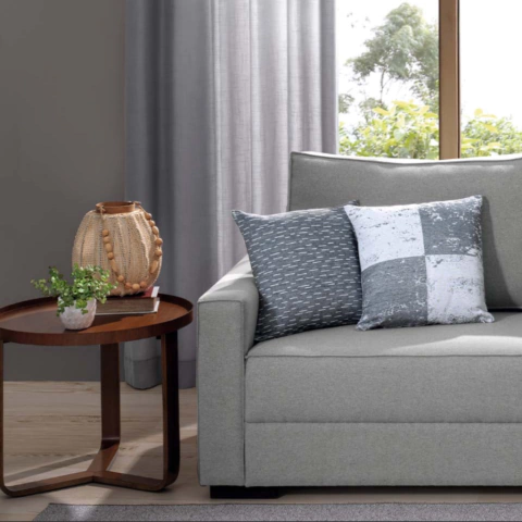 Almofada Jacquard Nature Eco 45cm X 45cm Basly Cinza - Vitalícia - comprar online