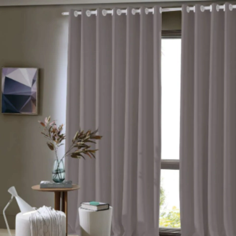 Cortina Corta Luz Tecido Liso 4,20m X 2,50m Bege Duna - Bella Janela - comprar online