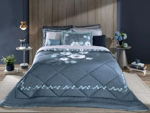 Edredom Casal Toque 250 fios com Plush Versátile Mila 2,35m X 2,60m - comprar online