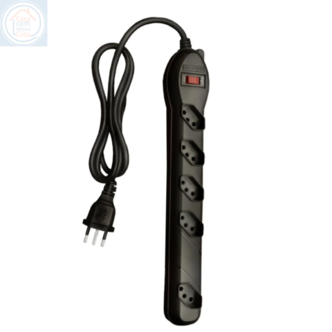Filtro de Linha Bivolt 5 Tomadas Preto