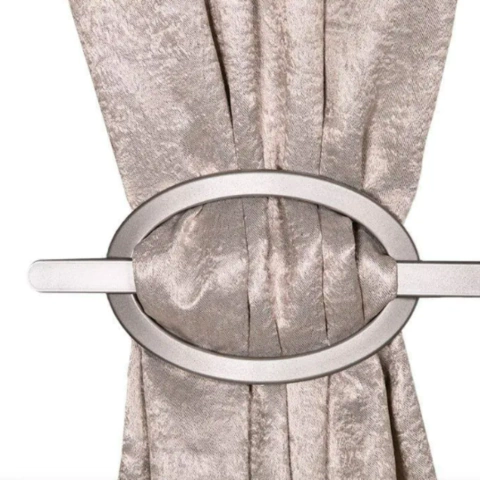 Fivela para Cortina Oval Champagne Fosca Par- Bella Arte - comprar online