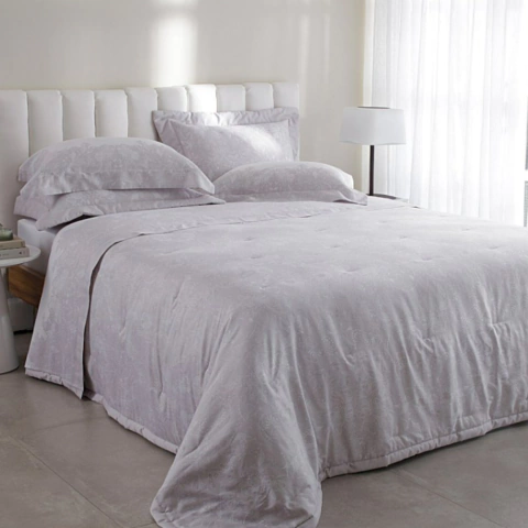 Jogo de Cama Queen Cetim 300 Fios Buddemeyer Vision Amelie 100% Algodão Penteado Estampado 4 peças