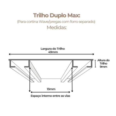 Kit Trilho Deslizante Duplo 2mt Branco Bella Arte - comprar online