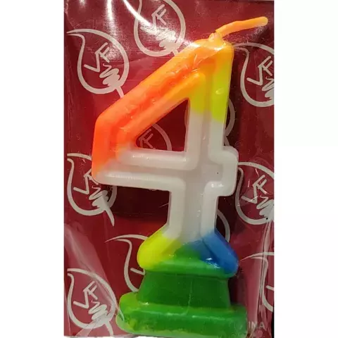 BLISTER VELA NUMEROTE FLUO FIESTA Nº 4 X1 - comprar online