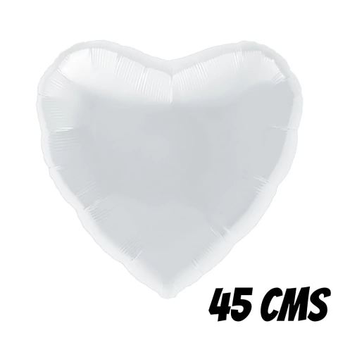 Globo Metalizado Corazón Blanco 45 cm - comprar online