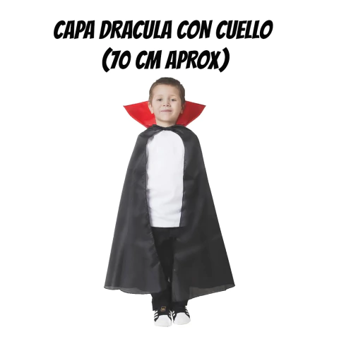 Capa Drácula Niño con Cuello Rojo 1 unidad - comprar online