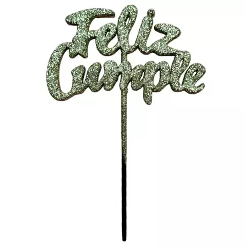 PINCHE FELIZ CUMPLEAÑOS BRILLO DORADO - comprar online