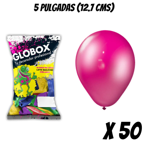 Globo Globox Perlado Fucsia 5 pulgadas pack x 50 unidades unidades - comprar online