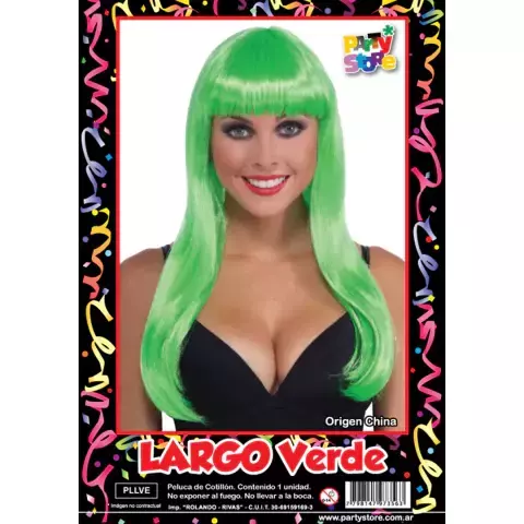 PELUCA LARGO VERDE - comprar online