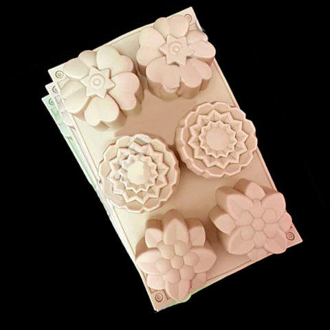 Molde Silicona 6 Flores Surtidas 1 unidad - comprar online