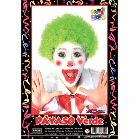 PELUCA PAYASO VERDE - comprar online