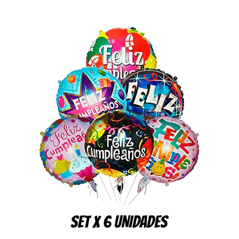 Kit Globos Feliz Cumpleaños 6 piezas 1 unidad - comprar online