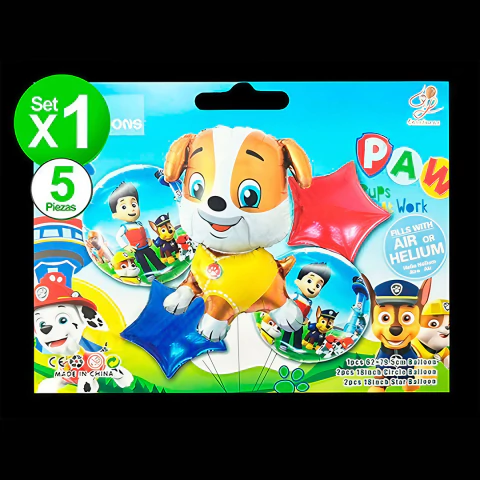 Kit Globos Paw Patrol 5 Piezas 1 unidad - comprar online