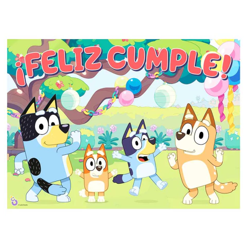 Afiche Feliz Cumple Bluey 1 unidad - comprar online