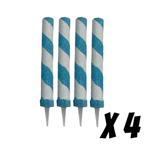 VELA BENGALA TORNEADA CELESTE BLANCO x 4 - comprar online