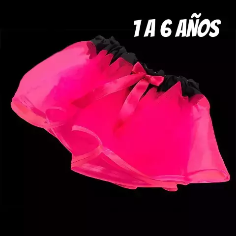 TUTU ROSA FLUO CON CINTAS 1 a 6 años CREACIONES MARIANA - comprar online