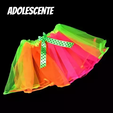 TUTU MULTICOLOR FLUO CON CINTAS ADULTO ADOLESCENTE - comprar online
