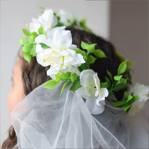 Velo Novia Bride con Flores para Despedida de Soltera - comprar online