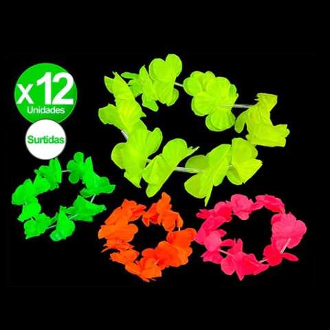 Collar de Flores de Tela Fluo pack x 12 unidades unidades - comprar online