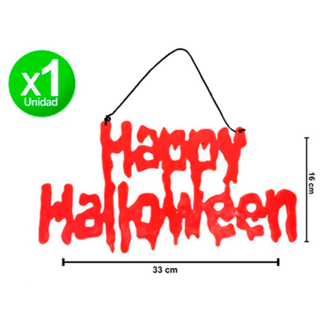 Adorno Happy Halloween para colgar naranja 1 unidad - comprar online